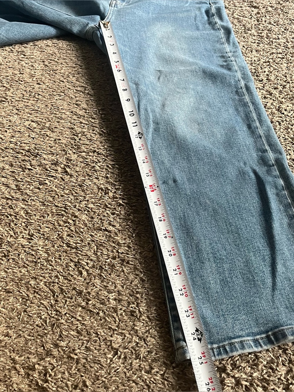Quince Stretch High Rise Straight Leg Jeans Light Wash Comfort Cropped Size 31 - Picture 4 of 9